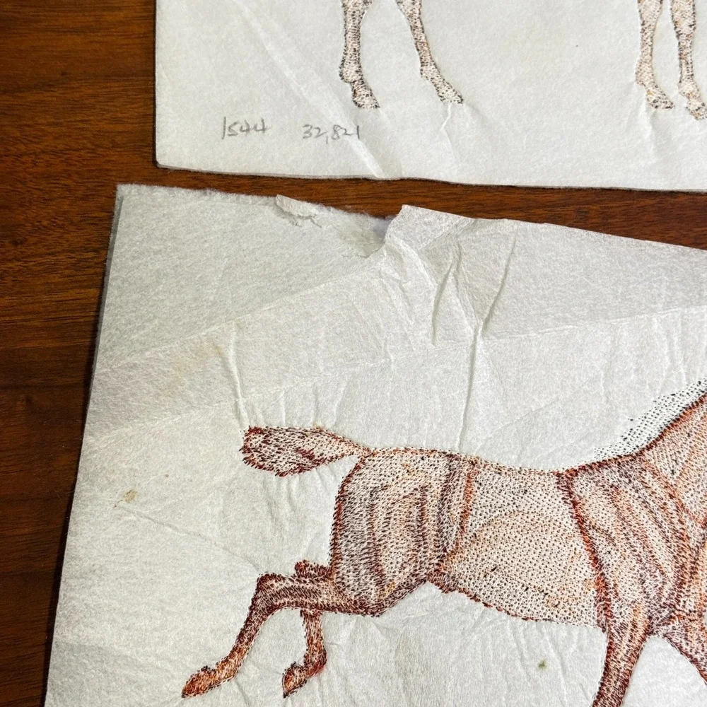 Vintage Arabian & Thoroughbred Horse Handmade Embroidery Sew On - Lot of 2